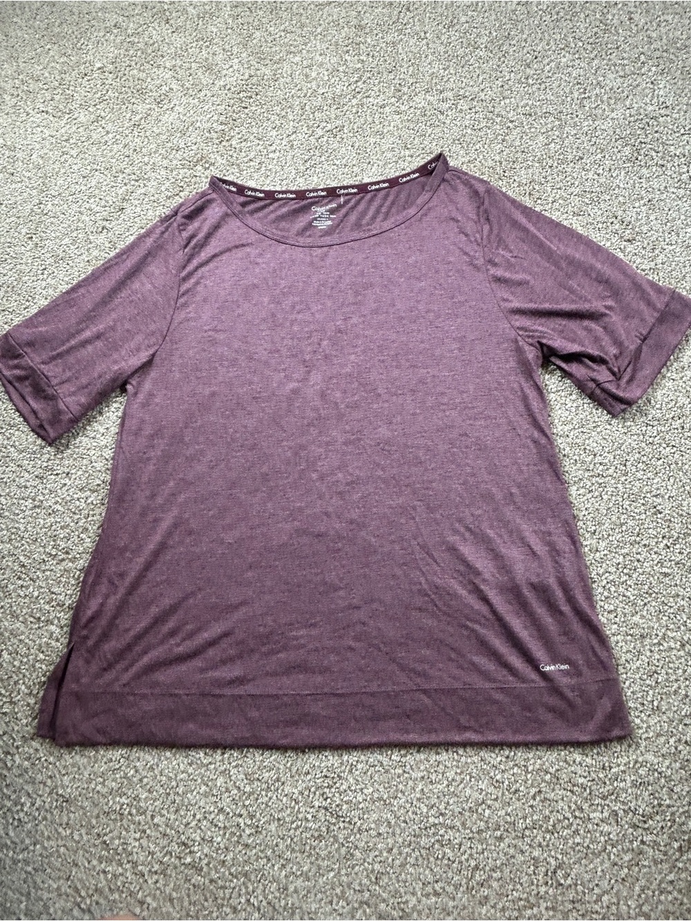 Calvin Klein Women’s Sleepwear Pajama Set Burgundy Heather Size Large